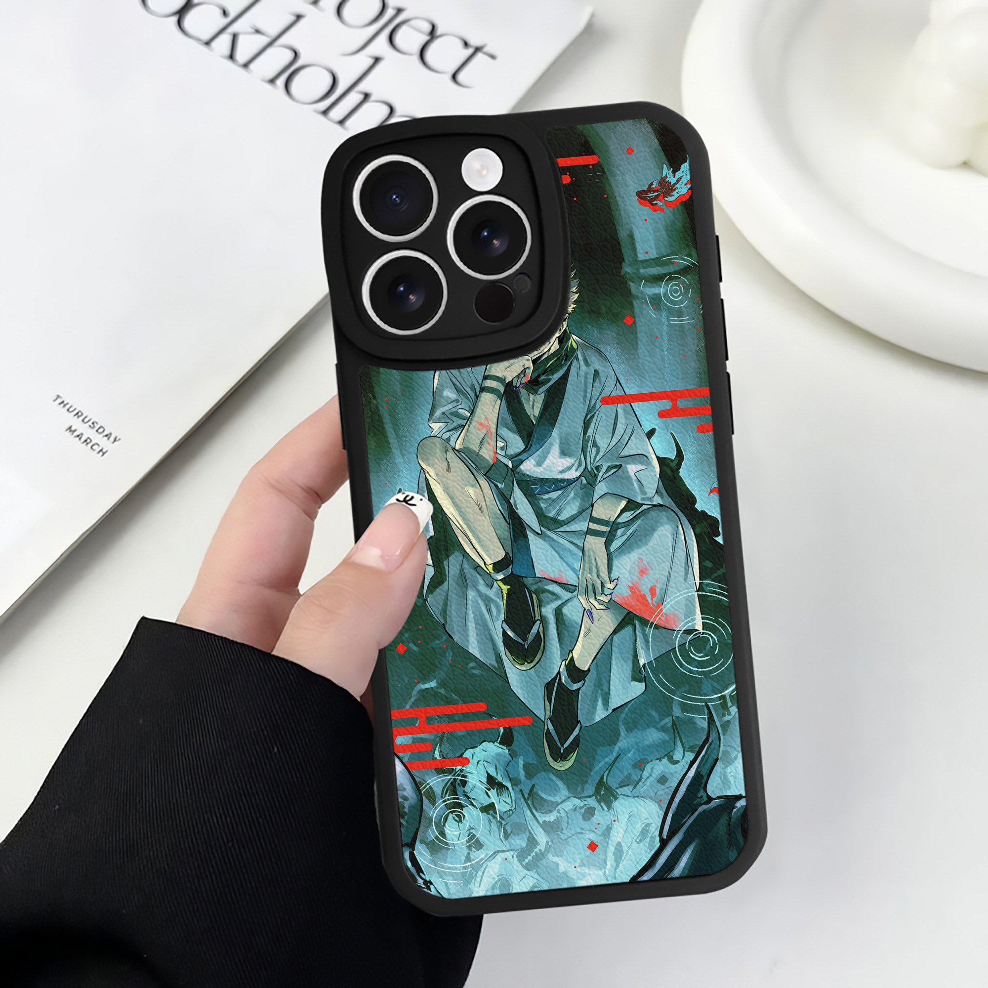 （画像用） 呪術廻戦 Jujutsu Kaisen 【iPhone 16シリーズ対応】シリコンスマホケース（レザー調） 材質：シリコン
